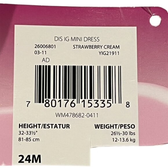 DISNEY Minnie Mouse Pink Polka Dot Dress Size 24M NWT - Picture 5 of 14